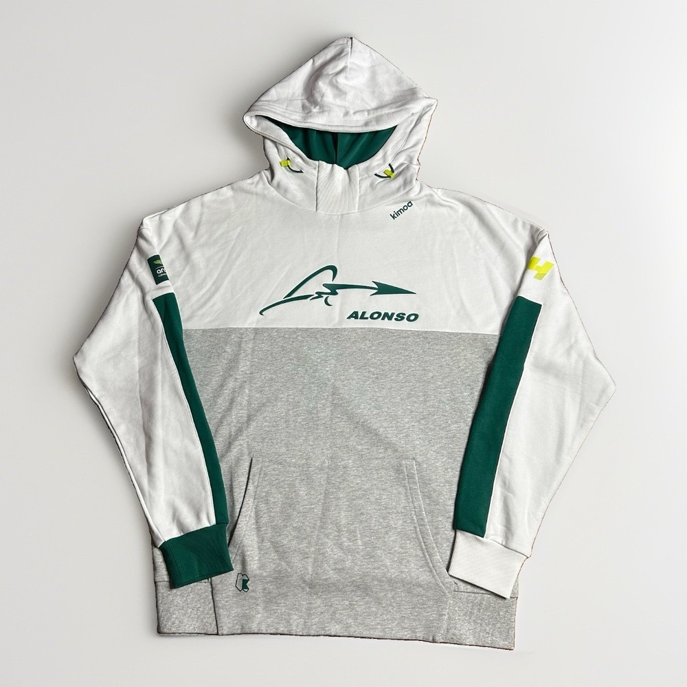 Aston Martin F1 Team Hoodie Men Medium White Green Peroni Aramco Kimoa Racing 14